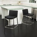 Christopher Knight Home Mauricio Black PU Barstools (Set of 2)