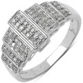 Malaika 14k White Gold over Sterling Silver 1/3ct TDW Diamond Ring