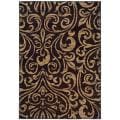 Indoor Black/Brown Abstract Area Rug (5' x 7'6)