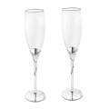 Silver-plated Champagne Stone Design Toasting Flutes (Set of 2)