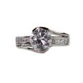 NEXTE Jewelry Silvertone Cubic Zirconia Twist Ring