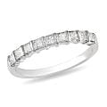 Miadora 10k White Gold 1/2ct TDW Diamond Anniversary Band