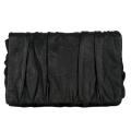 Cortina Leather Black Pleated Clutch