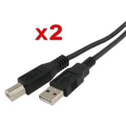 10-foot 2.0 Type A to Type B Black USB Cable (Pack of 2)