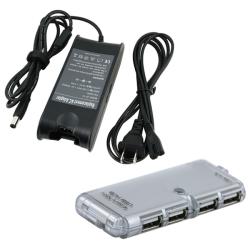 Travel Charger/ 4-port LED USB 2.0 Hub for Dell Inspiron 1501