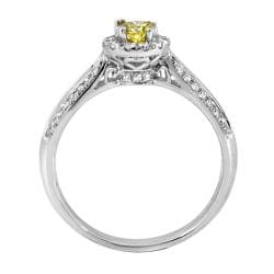14k White Gold 1/2ct TDW Yellow and White Diamond Ring (G-H, SI2)