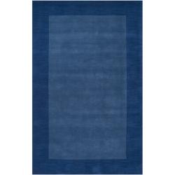 Hand-crafted Blue Tone-On-Tone Bordered  Wool Rug (8' x 11')