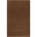 Hand-crafted Brown Solid Casual 'Ridges' Wool Rug (9' x 13')