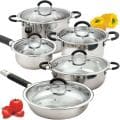 Cook N Home 10-pc Stainless Steel Encapsulated Bottom Cookware Set
