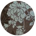 Handmade Alexa Pino Yarrow Brown/ BlueFloral Rug (6' Round)