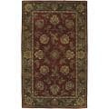 Hand-tufted Grandeur Burgundy Wool Rug (5' x 8')