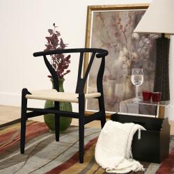 Wishbone Black Wood Y Chair