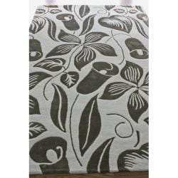 Handmade Alexa Modern Premium Wool Blue Essence Rug (7'6 x 9'6)