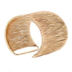 Nexte Goldtone Filament Wire Cuff Bracelet