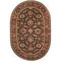 Hand-tufted Coliseum Brown Floral Border Wool Rug (6' x 9')