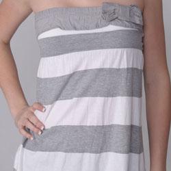 Ci Sono by Journee Junior's Striped Sleeveless Empire Waist Tunic Top
