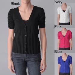 Ci Sono by Journee Junior's Buttoned Ruched-sleeve Top