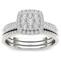 10K White Gold 1/2 TDW Cushion Imperial Diamond Bridal Set