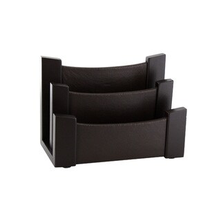 Office Depot Espresso Wood/Leather Desktop Sorter