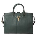 Yves Saint Laurent 'Cabas Chyc' Large Hunter Green Leather Tote Bag