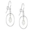 Jewelry by Dawn Oval Hoops With Crystal Moonlight Sterling Silver Earrings