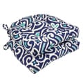 Pillow Perfect Blue/ White Damask Reversible Chair Pad (Set of 2)