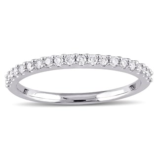 Miadora 10k Rose or White Gold 1/5ct TDW Diamond Anniversary Ring