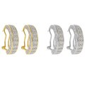 Sterling Silver 1/2ct TDW Diamond Half Hoop Earrings