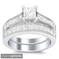 14k Gold 3ct TDW Princess-cut Diamond Bridal Ring Set (H-I, SI1-SI2)