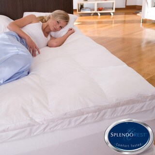Splendorest Luxury 400 Thread Count Cotton Memory Foam Mattress Topper Cover