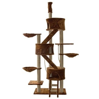 Go Pet Club Brown 92-106 Inches High Huge Cat Tree Furniture