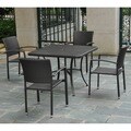 Barcelona 39-inch Square Table with 4 Arm Chairs