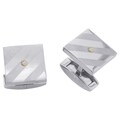 Titanium Men's Diamond Accent Square Cuff Links