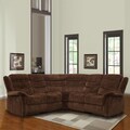 ETHAN HOME Grayson Chocolate Velvet Double Recliner Sectional