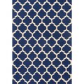 Hand-hooked Casablanca Blue Polyester Rug