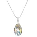 Jewelry by Dawn Large Crystal AB Pear Sterling Silver Boxed Chain Necklace
