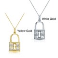 14k Gold 2/5ct TDW Diamond Padlock Necklace (H-I, I1-I2)