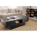 Stevie Black Finish Hidden Storage Coffee Table