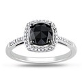Miadora 14k White Gold 1 1/8ct TDW Black and White Diamond Ring