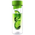 Flavour It Green Glass Water Bottle Fruit Infuser 2-pack