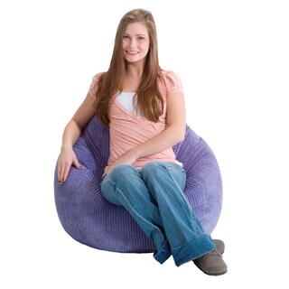 BeanSack Ultra Purple Corduroy Lounge Bean Bag Chair