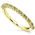14k White Gold 1/10ct TDW Diamond and 1/6ct Yellow Sapphire Band (H-I, I1-I2)