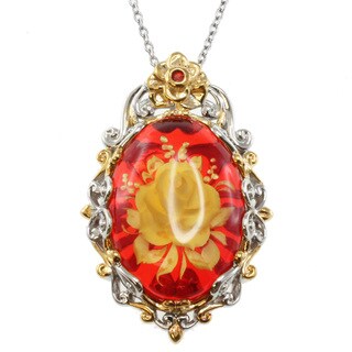 Michael Valitutti Two-Tone Carved Amber Pendant