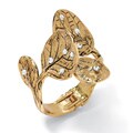 Lillith Star 14k Goldplated Antiqued Crystal Free-form Leaf Bangle Bracelet