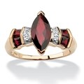Angelina D'Andrea 10k Yellow Gold Garnet and Diamond Accent Ring