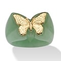 Angelina D'Andrea 14k Gold Green Jade Butterfly Ring