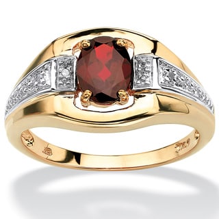 Neno Buscotti 18k Gold over Sterling Silver Garnet and Diamond Accent Ring