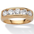 Ultimate CZ 18k Gold over Sterling Silver Men's Cubic Zirconia Wedding Band