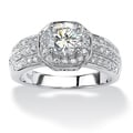 Ultimate CZ Platinum over Sterling Silver CZ Ring