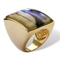 Angelina D'Andrea 14k Gold-plated Abalone Square Ring